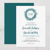 Eucalyptus groen minimalistische bruiloft kaart (Voorkant / Achterkant)