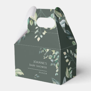 Eucalyptus groen modern Baby shower Bedankdoosjes