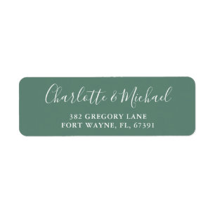 Eucalyptus Groen Modern Schrift Retouradres Etiket
