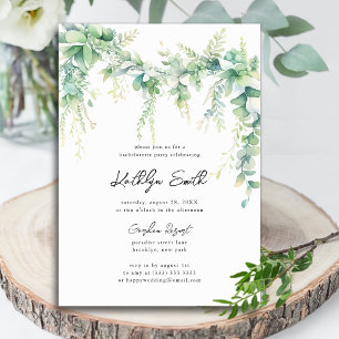 Eucalyptus groen modern vrijgezellenfeest kaart