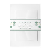 Eucalyptus groen moderne elegante zomer bruiloft uitnodigingen wikkel (Voorkant Voorbeeld)