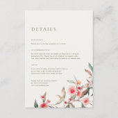 Eucalyptus groen & roze bloemen bruiloft informatiekaartje (Voorkant)