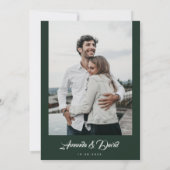 Eucalyptus groen rustieke paar foto bruiloft kaart (Achterkant)