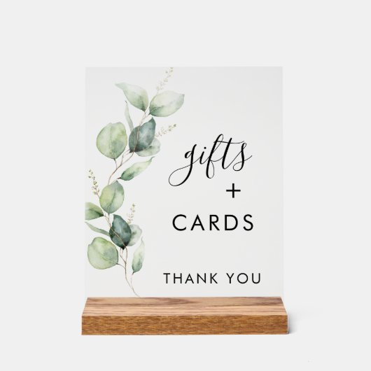 Eucalyptus groen script geschenken en Kaarten brui Acryl Bord (Voorkant)