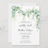 Eucalyptus groen script Modern repetitie diner Kaart (Voorkant)