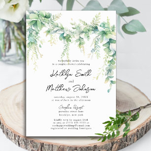 Eucalyptus groen script moderne koppels douche kaart