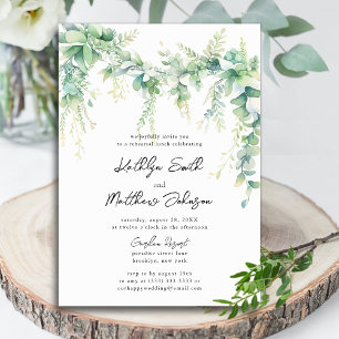 Eucalyptus groen script moderne repetitie lunch kaart
