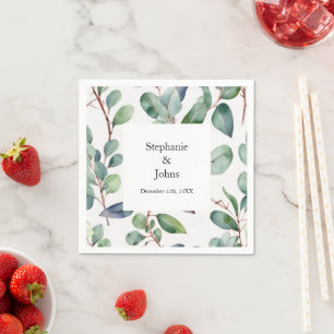 Eucalyptus groen stoffige blauwe kunst elegante br servet