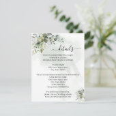 Eucalyptus groen succulent bruiloft invoegen Kaart (Staand voorkant)