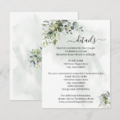 Eucalyptus groen succulent bruiloft invoegen Kaart (Voorkant / Achterkant)