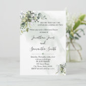 Eucalyptus groen succulent repetitie diner kaart (Staand voorkant)