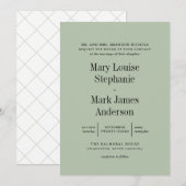 Eucalyptus groen verfijnde typografie bruiloft kaart (Voorkant / Achterkant)