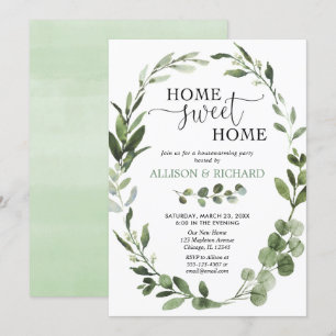 Eucalyptus groen verlaat housewarming kaart