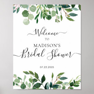 Eucalyptus groen welkom bruidsborrel bord poster