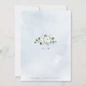 Eucalyptus groen wit bloemenrepetitie diner kaart (Achterkant)