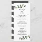 Eucalyptus groen zwart wit eenvoudig menu (Voorkant / Achterkant)