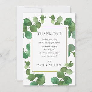 Eucalyptus Groene Baby Shower Gedicht Bedankkaart