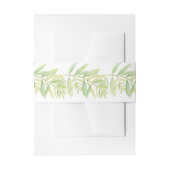 Eucalyptus groene bladeren crème bloem waterverf uitnodigingen wikkel (Voorkant Voorbeeld)