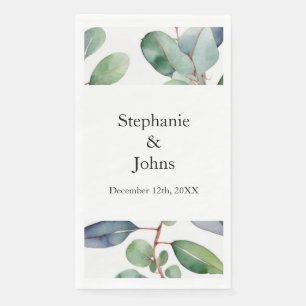 Eucalyptus Groene Bloemen Stofblauw Kunst Elegante Servet