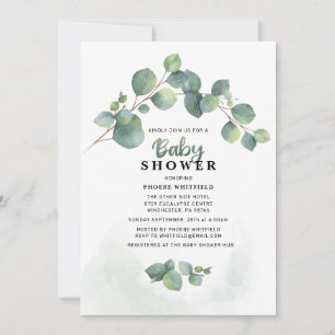 Eucalyptus Groene Blozende Baby Shower Kaart