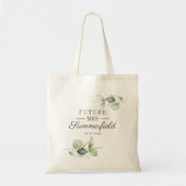 Eucalyptus Groene Bruidsfeest Toekomstige Mevrouw Tote Bag (Voorkant)