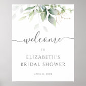 Eucalyptus Groene Bruiloft Feest Welkomstbord Poster (Voorkant)