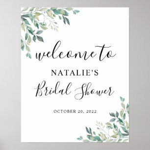 Eucalyptus Groene Bruiloft Ontvangstbord Poster