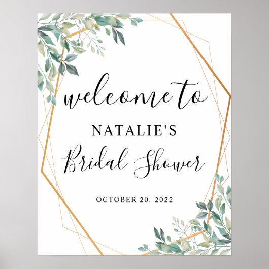 Eucalyptus Groene Bruiloft Welcome Bord Poster (Voorkant)