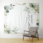 Eucalyptus Groene Bruiloftsfoto Achtergrond Wandkleed (In Situ (horizontaal))