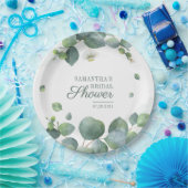 Eucalyptus Groene Bruiloftsshower Waterverf Papieren Bordje (Feest)