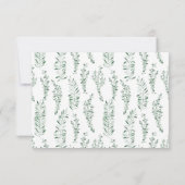 Eucalyptus Groene Elegante Trouwdag RSVP Kaartje (Achterkant)