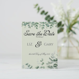 Eucalyptus Groene Elegante Trouwkaart Save the Dat Briefkaart