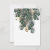Eucalyptus Groene Glitter Gouden Folie Wit Kaart (Achterkant)
