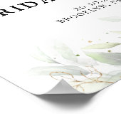 Eucalyptus Groene Gom Bruidsfeest Welkom Poster (Hoek)