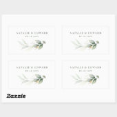 Eucalyptus groene goudbruidebruidebruin rechthoekige sticker (Vel)