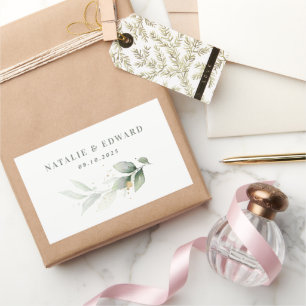 Eucalyptus groene goudbruidebruidebruin rechthoekige sticker