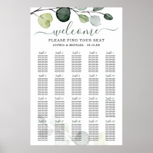Eucalyptus Groene Huwelijks Zitplaats Grafiek Poster