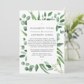 Eucalyptus Groene Huwelijksbeperkte Gastlijst Aankondiging (Staand voorkant)