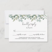 Eucalyptus Groene Huwelijksmaaltijd Keuze RSVP (Voorkant)