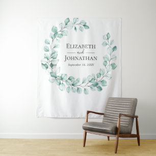 Eucalyptus Groene Krans Waterverf Wandkleed