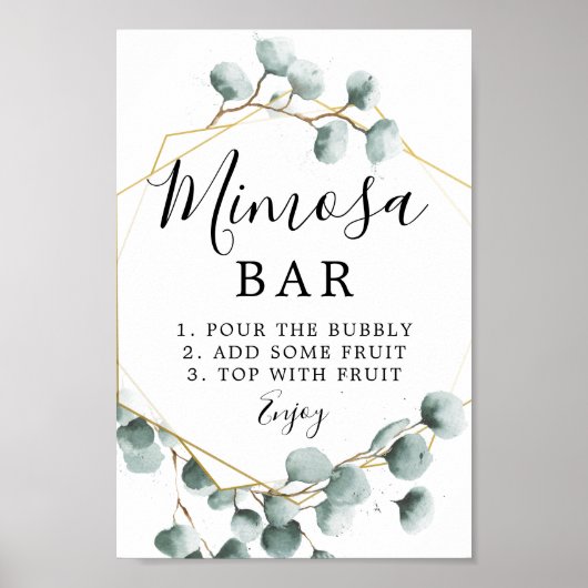 Eucalyptus groene Mimosa Bar bord Poster (Voorkant)