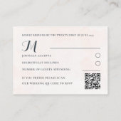 Eucalyptus Groene & Oranje QR Code RSVP Bruiloft Informatiekaartje (Achterkant)