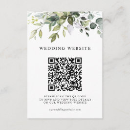 Eucalyptus Groene QR Code RSVP Huwelijksdetails Informatiekaartje