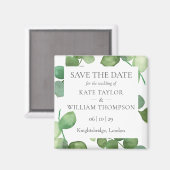 Eucalyptus Groene Save the Date Magneet (Voorkant / Achterkant)