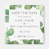 Eucalyptus Groene Save the Date Magneet (Voorkant)