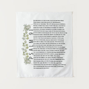 Eucalyptus Groene Schriftuur Kunst Psalm 91 Wandkleed