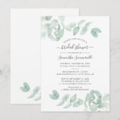 Eucalyptus Groene Script Botanische Bruiloft Borre Kaart (Voorkant / Achterkant)