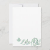 Eucalyptus Groene Script Botanische Bruiloft Borre Kaart (Achterkant)