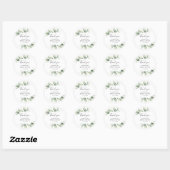 Eucalyptus groene script bruiloft dank je ronde sticker (Vel)