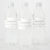 Eucalyptus groene script bruiloft feest waterfles etiket (Flessen)